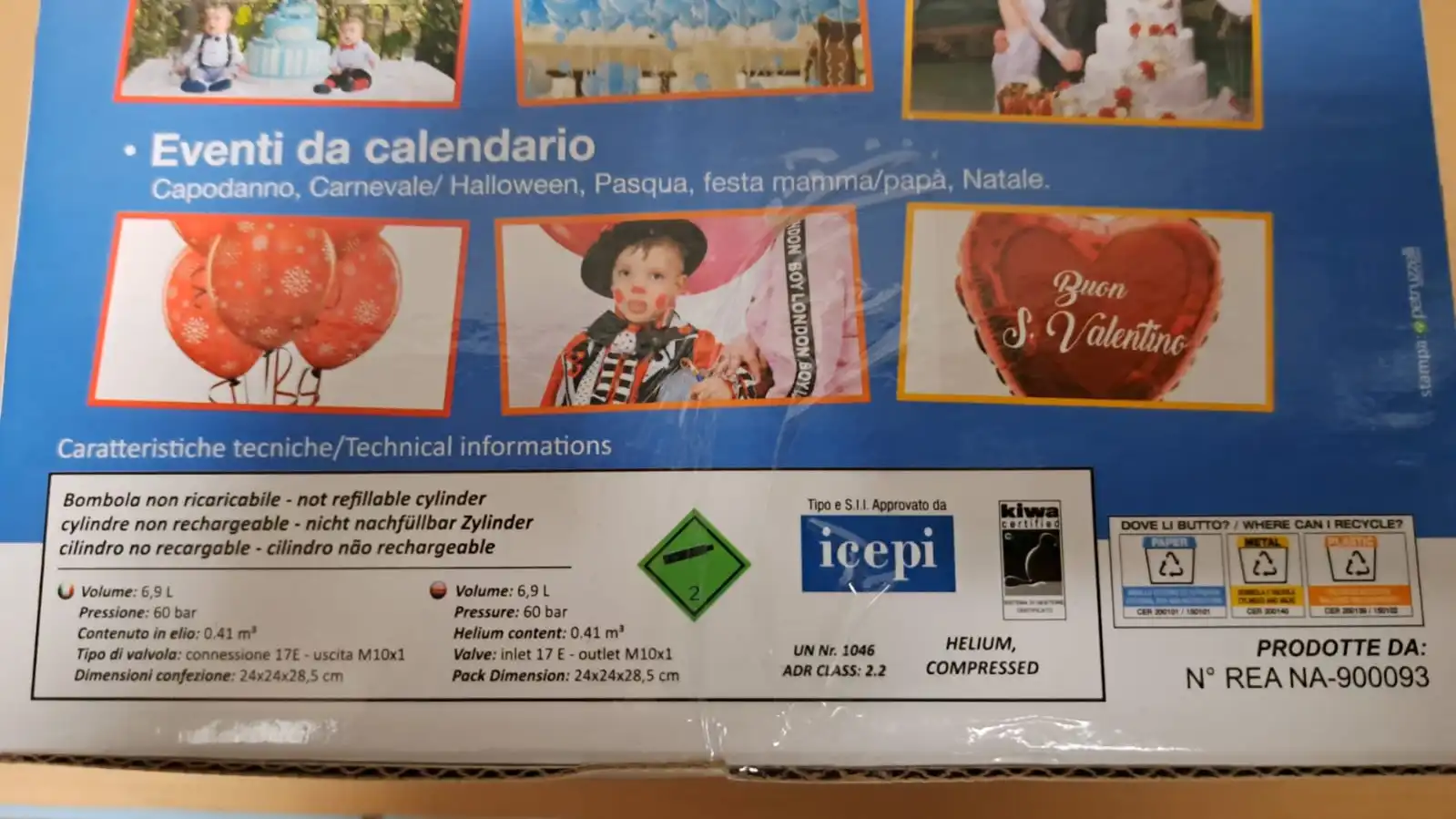 Kit Bombola Gas Elio Compreso Di 25 Palloncini Per Feste Compleanni Party