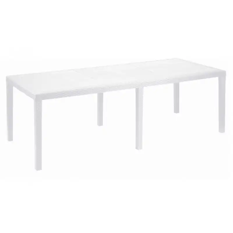 Tavolo Queen Allungabile da 150 a 220 cm Bianco Rettangolare Effetto Rattan