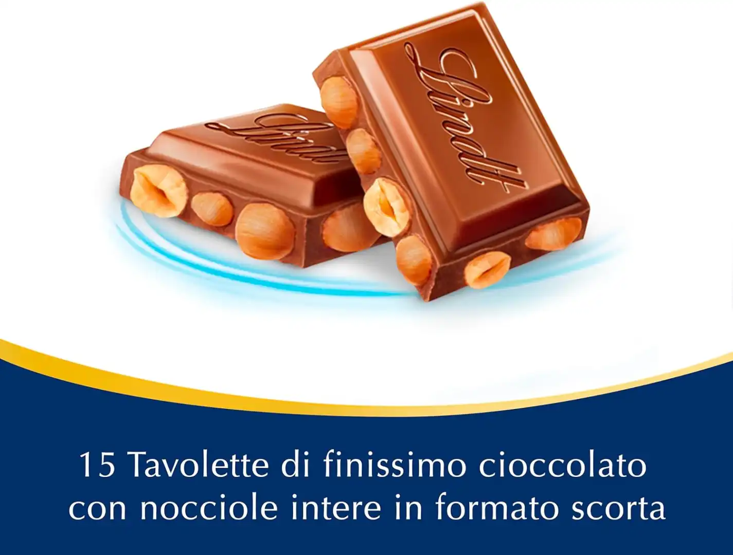 15 Tavolette Lindt Tavoletta Classica al Latte con Nocciole Intere formato 100g