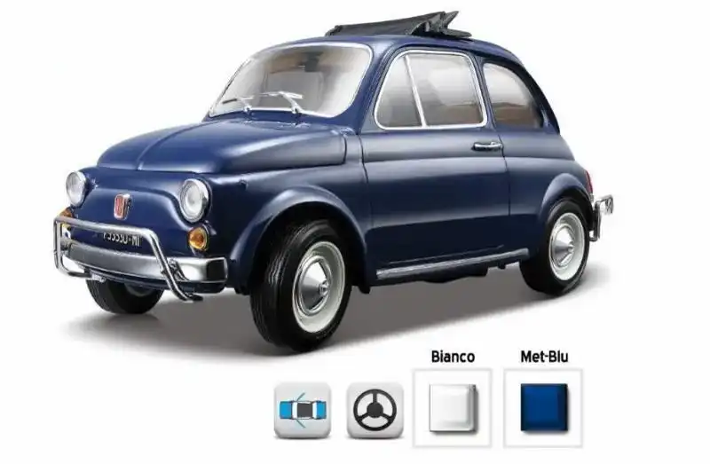 Bburago - Fiat 500 L 1968 1:18 Colori Assortiti Macchina Modellino Scala 1:18