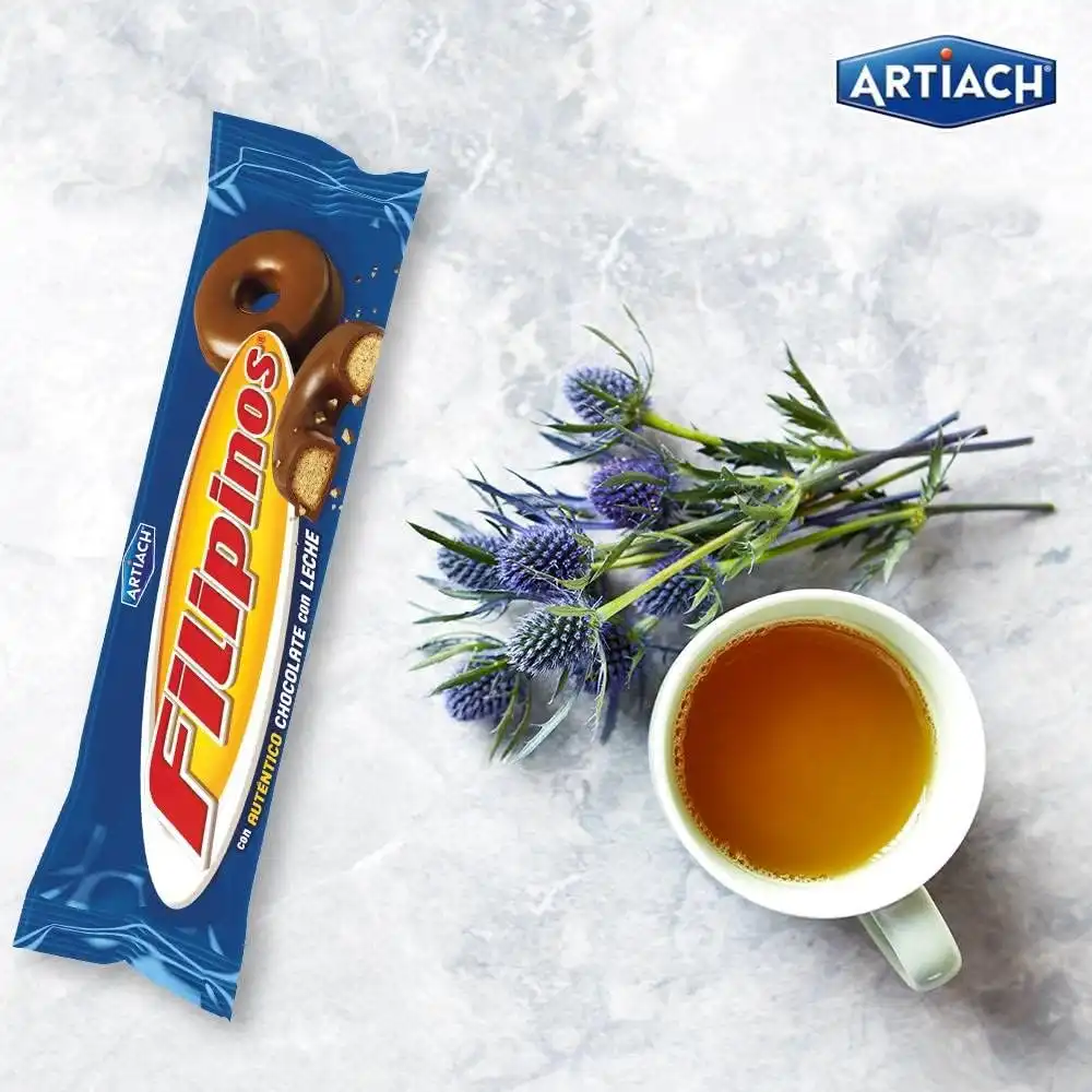 12 Conf. di Filipinos Biscotti al Cioccolato a Latte con Pasta di Cacao 128g