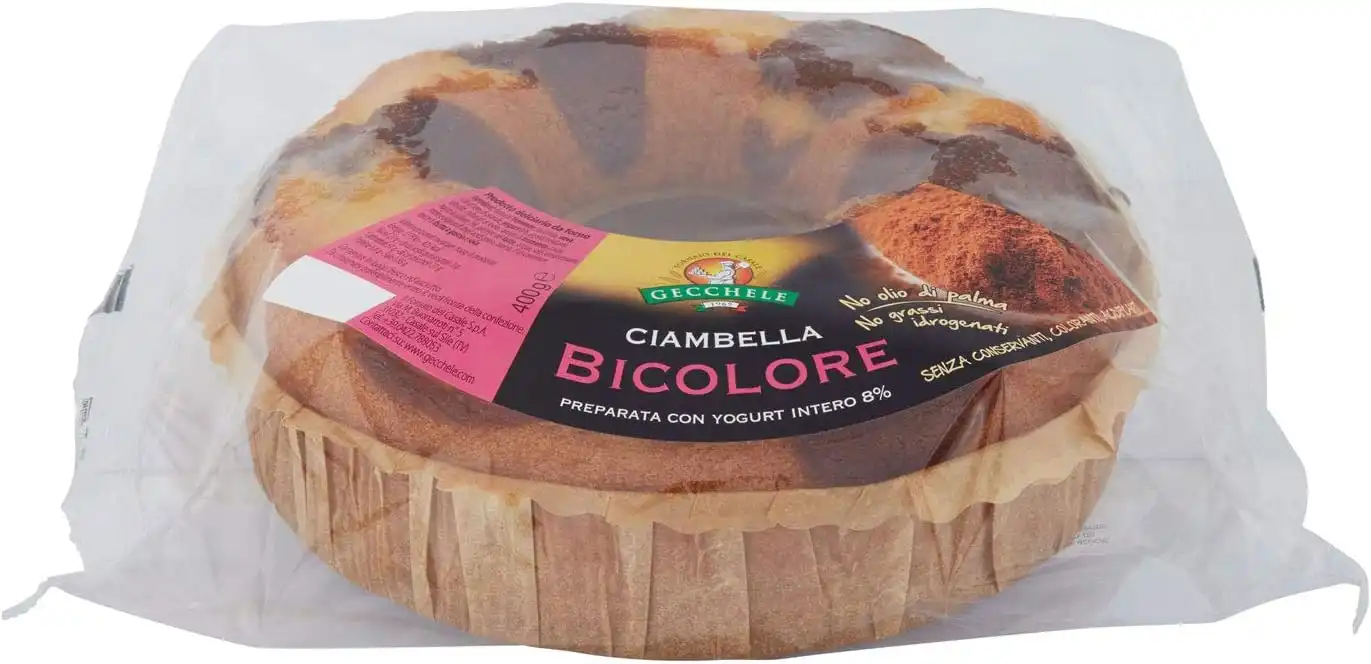 Gecchele Torta Ciambella Bicolore 400g Preparata Con Yogurt Intero 8%