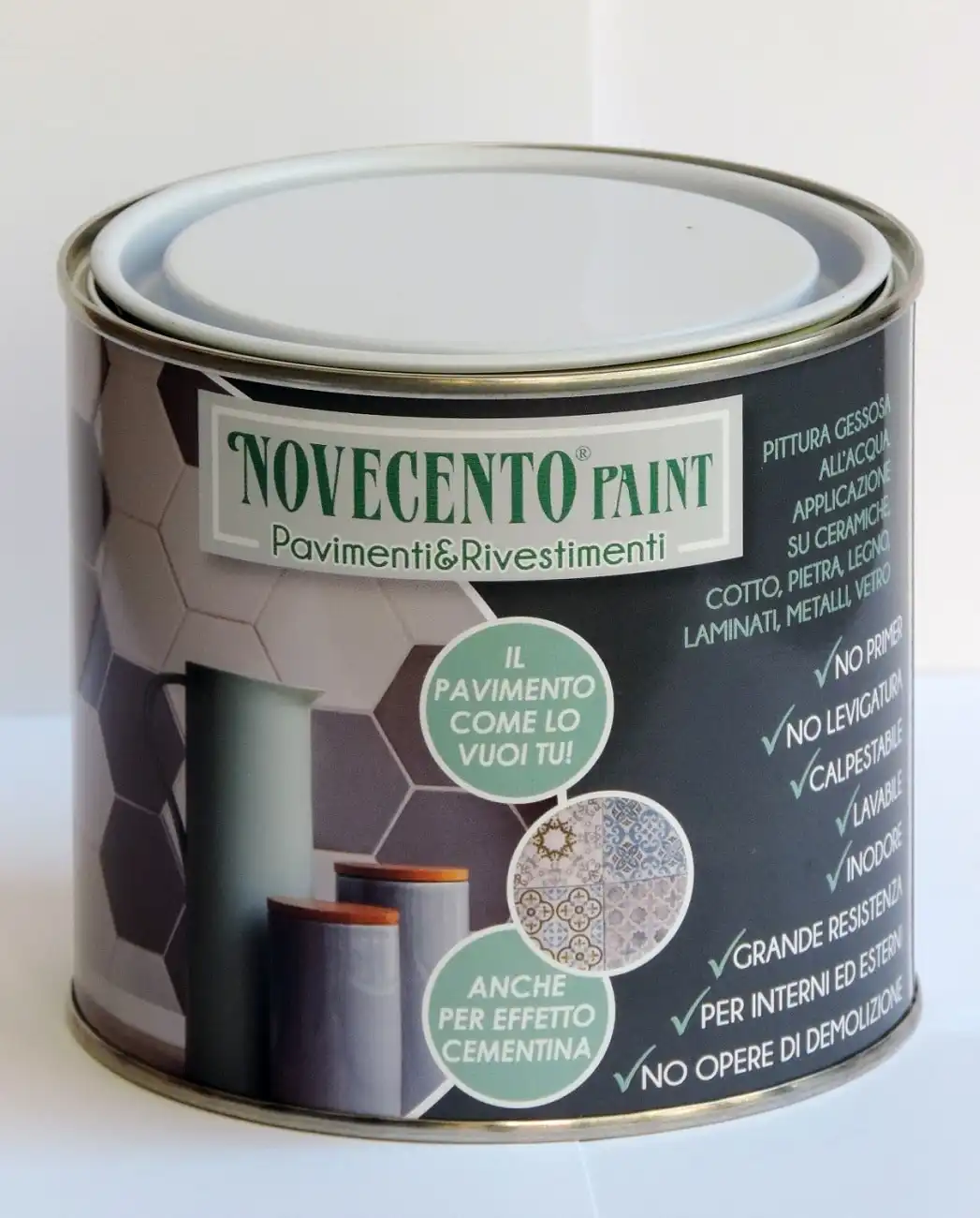 Pittura Gessosa all'Acqua Per Pavimenti e Rivestimenti 500Ml Rosso Primitivo