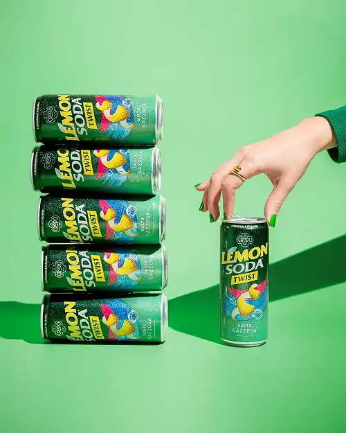 24 Lattine da 33 cl Lemonsoda lemon soda twist gusto lime bevanda gassata
