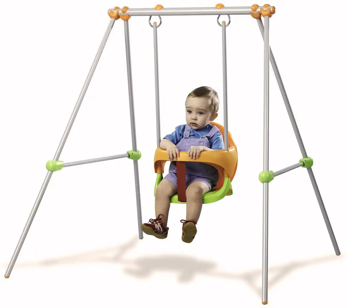 Altalena da interno in Metallo Seggiolino per Bambini Dondolo 120x124x120 cm