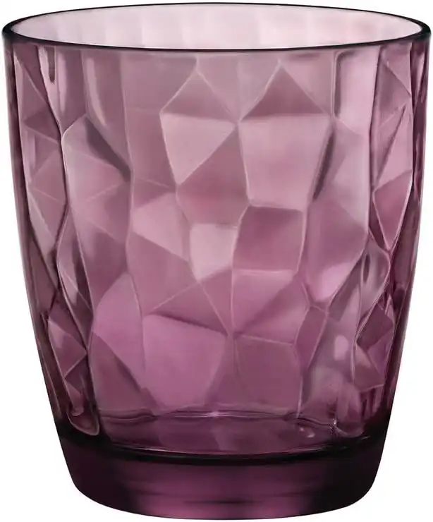 Set da Bicchieri per Acqua Modello Diamond Rock Viola Cl 30,5 Bicchiere Bormioli
