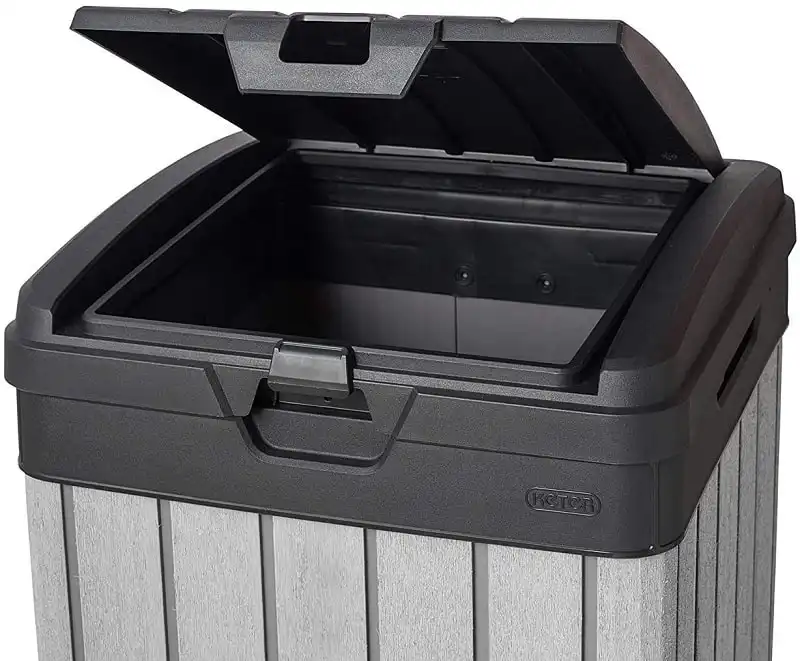 Pattumiera Bidone Cestino per Rifiuti Spazzatura In Resina 41x41x87,4h Grigio