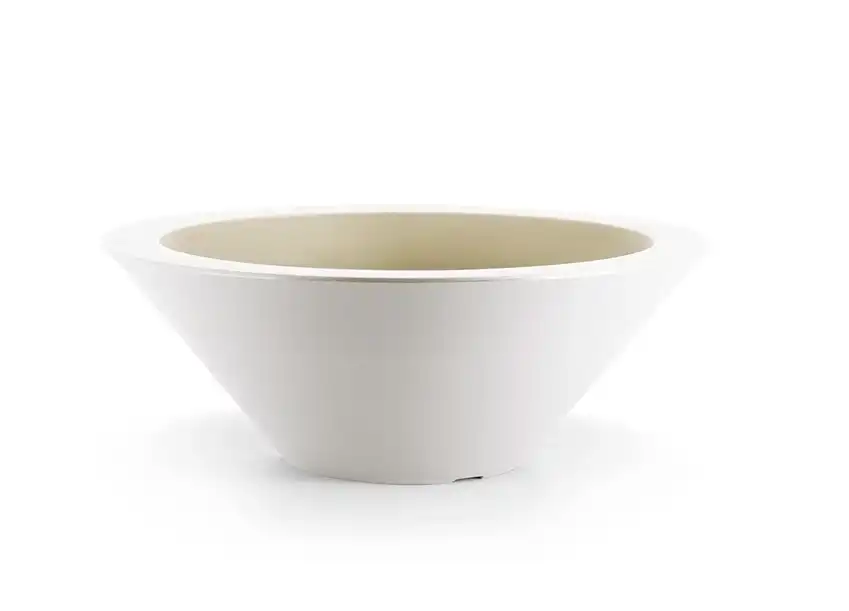 Schio Vaso Fioriera a Ciotola Bocca Larga Diametro 80 x h29 cm 54 Litri Bianco