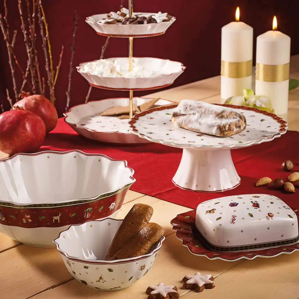 Villeroy&Boch Toy's Delight Piatto Dolci Alzatina Natalizia in Porcellana 21 cm