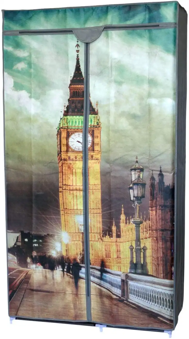 Armadio In Tessuto Guardaroba Vestiti BIG BEN Appendiabiti Campeggio 88x45x160cm