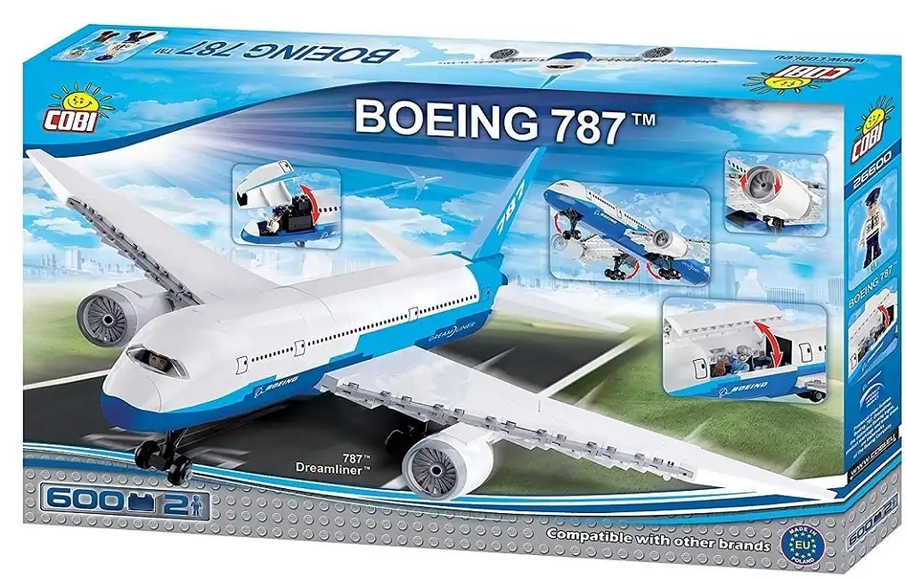 Set Costruzioni 600 Pezzi Aereo Boeing 787 Bianco Modellismo Bambini Aereomobile