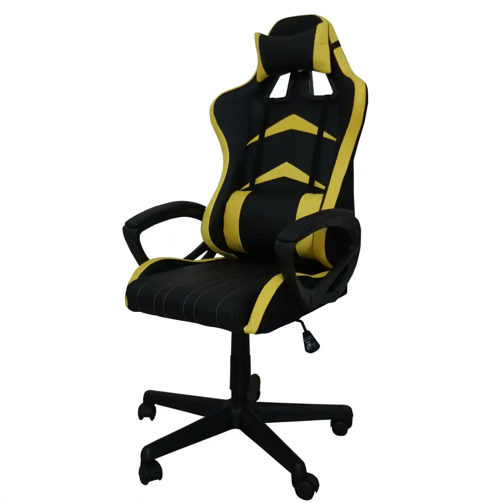 Sedia Gaming con Braccioli Modello Jerez in PVC 58x68xh130cm Nero e Giallo