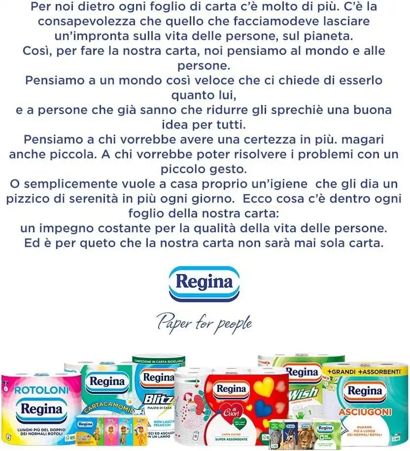 12x Regina Maxi da 250 Tovaglioli 1 Velo Decorati 100% Italiano