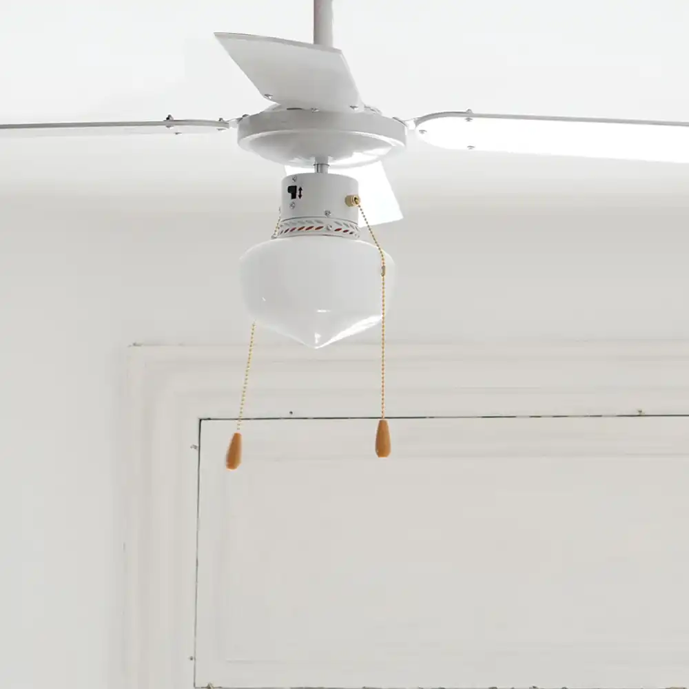 Ventilatore a Soffitto 4 Pale in Alluminio con Luce 50W Diametro 105cm Bianco