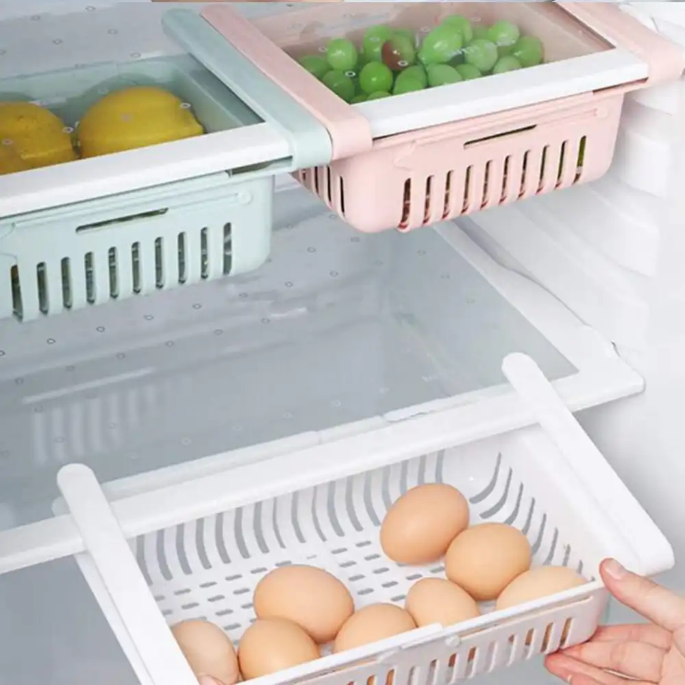 4x Cestino per Frigo Cassettiera Organizer Frigorifero 4pz Salvaspazio