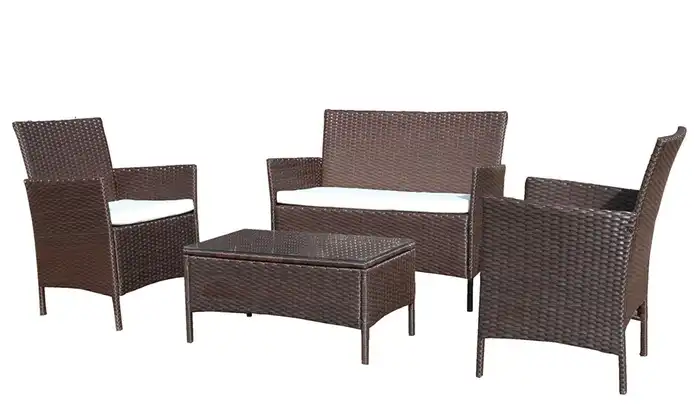 Set Salotto Da Esterno Bar Giardino Ristorante Poli Rattan Ecorattan Naos