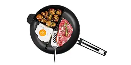 Tescoma Padella da Cucina per Cucinare con 3 Scomparti Cuocere Tre Alimenti