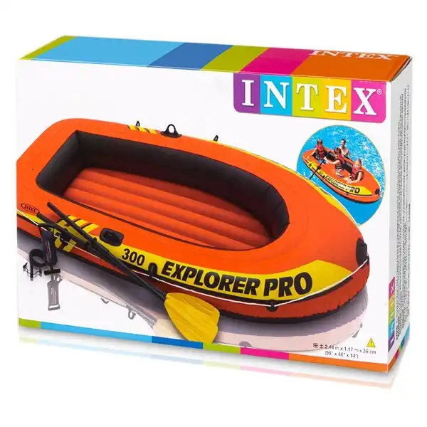 Intex Canotto Gonfiabile Gommone con Remi e Gonfiatore per Mare Piscina Fiume