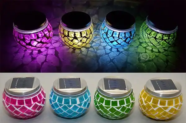 Lampade Mosaico Lampada con Led e Sensore Crepuscolare Funziona a Batteria