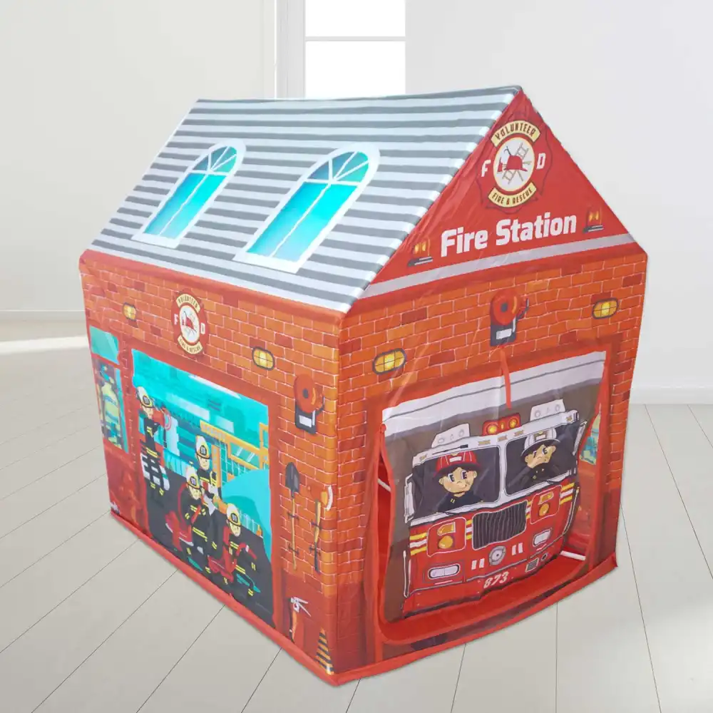 Tenda Gioco Caserma Pompieri per Bambini Con 50 Palline Vigili del Fuoco