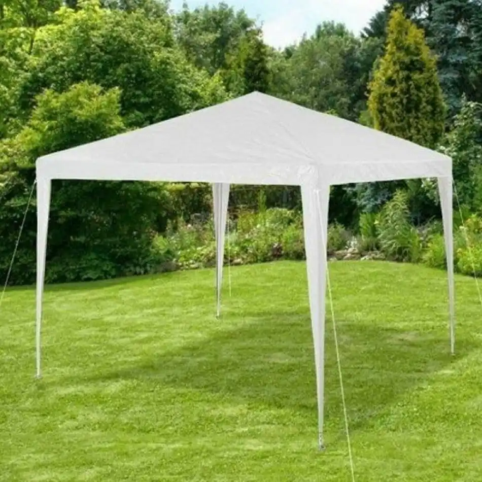 Gazebo da Giardino Per Esterno 3x3 mt Bianco Tenda Struttura in Metallo