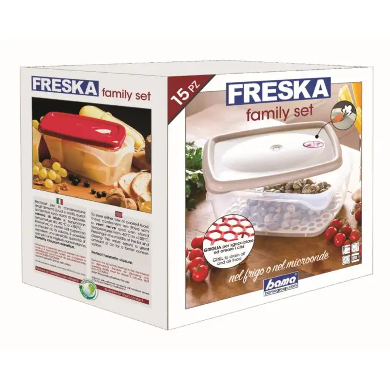 Freska Set Di 15 Contenitori Contenitore Per Alimenti Microonde Freezer
