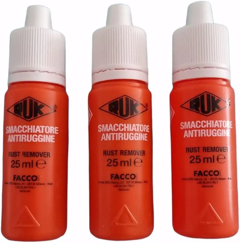 3x Ruk Togliruggine da 25ml Smacchiatore Liquido Antiruggine 3x25ml Totale 75ml