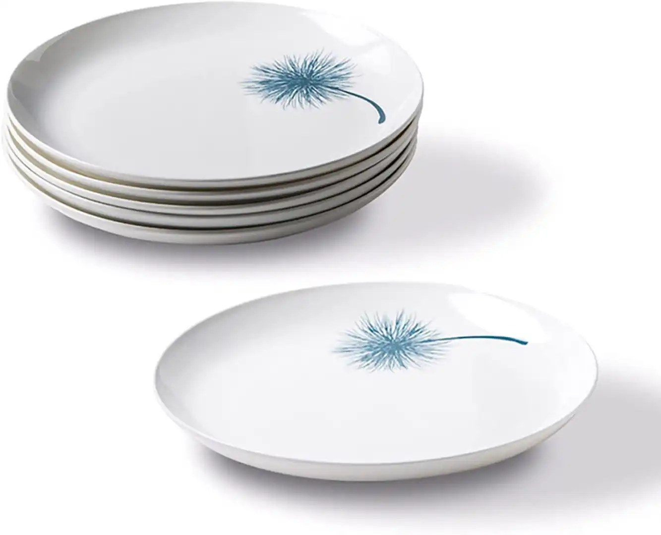 Set 6 Piatti Piani Botanic Blu e Bianco 28cm in Porcella New Bone China