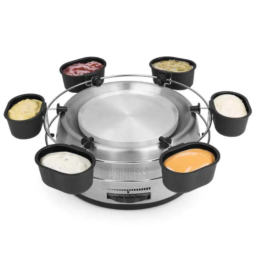 Set fonduta in acciaio inox potenza 800w padella con termostato regolabile 1,2lt