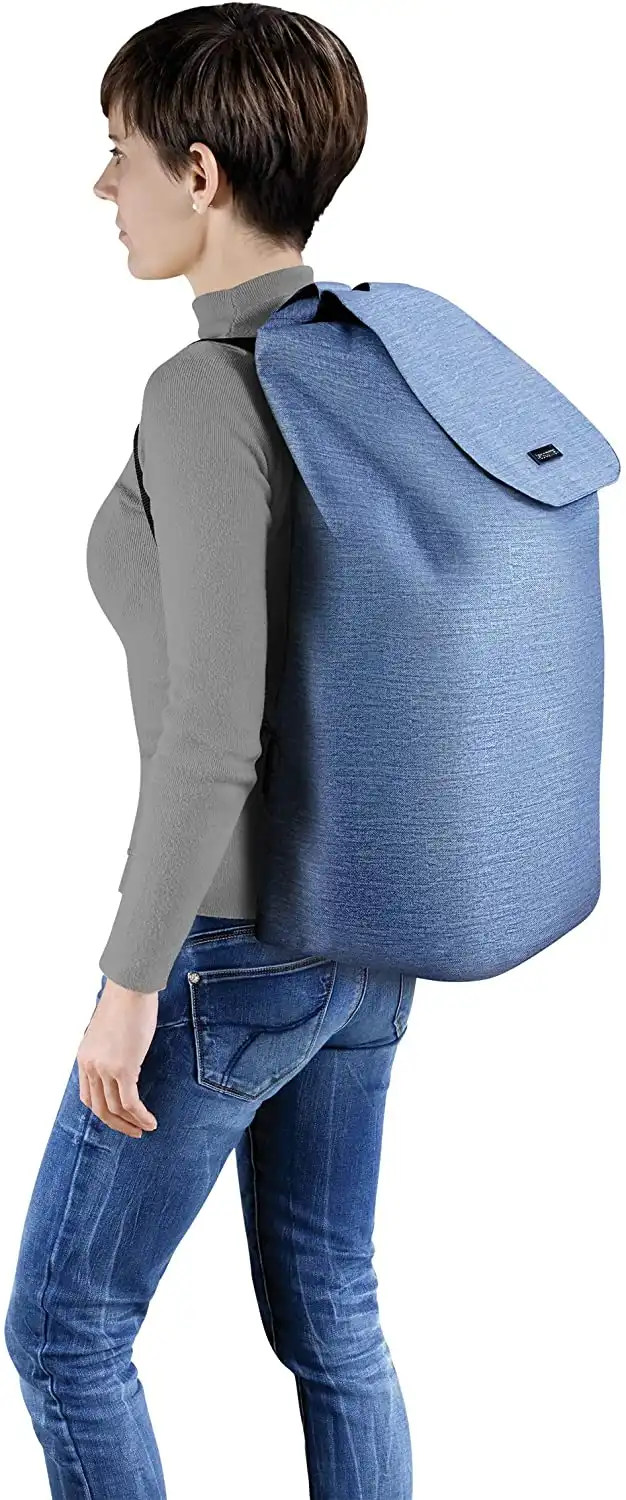 Shop Carrello Portaspesa Con Ruote Porta Spesa Sintetico 45x11x50 cm Blu