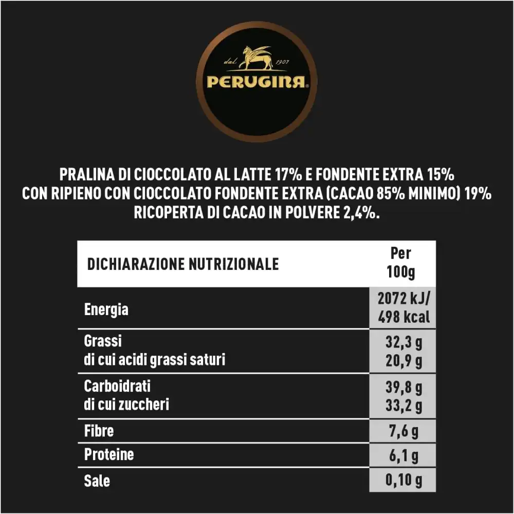 Perugina Tartufi Fondente 85% Cioccolatini fondenti Astuccio 250g