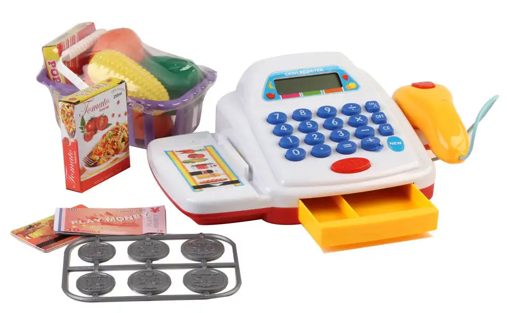 Registratore Di Cassa Basic Giocattolo Toyland Con Cestino Accessori Luci Suoni