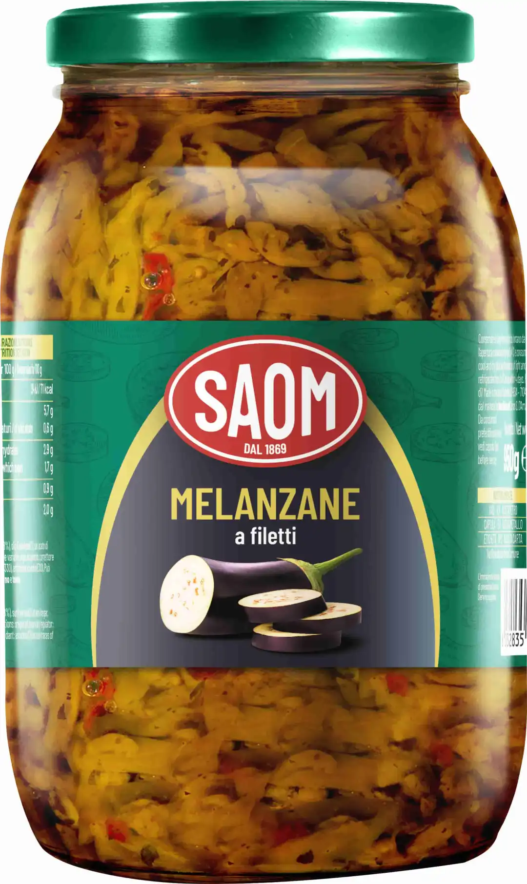 6x Saom Melenzane a Filetto 950gr Sottolio OSG in Barattolo di Vetro 6x950gr