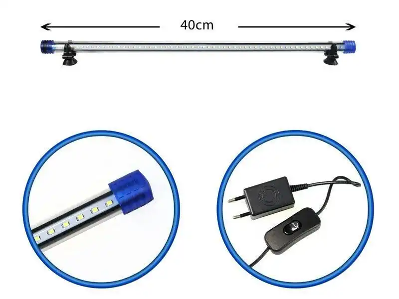 Lampada barra led per acquario impermeabile immersione luce bianca 40 cm 36 led