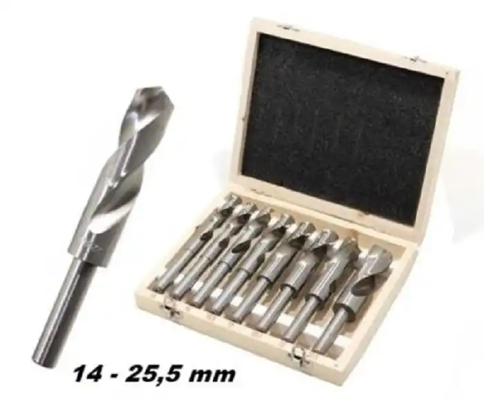 Punte Trapano 8Pz Per Ferro HSS 14-25,5mm Ridotte Metallo Acciaio Punta Ridotta