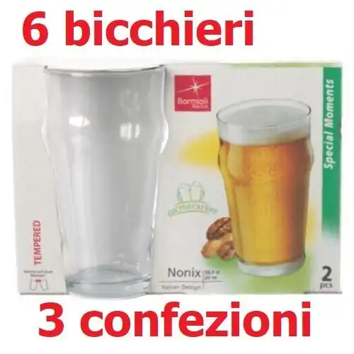 Bicchiere 6 pz birra 58 cl Nonix - Bicchiere 6pz birra 58 cl Nonix 580cc
