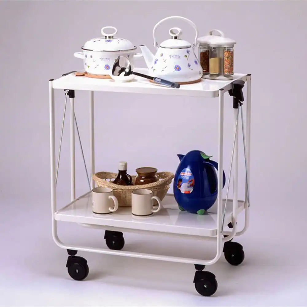 Leifheit 74211 Carrello Da Cucina Porta Vivande Richiudibile In Metallo Bianco