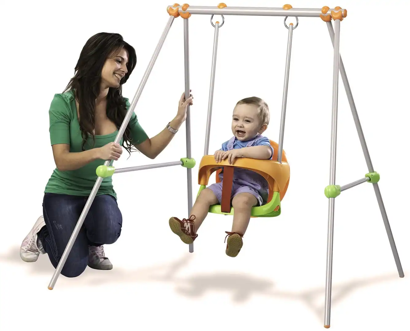 Altalena da interno in Metallo Seggiolino per Bambini Dondolo 120x124x120 cm