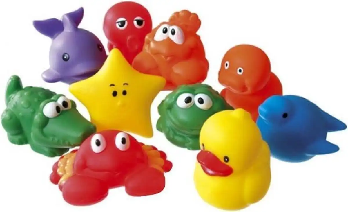 Set 10 Pezzi Animali da Bagno Per Bambini Gioco in Gomma Per Bagnetto Vasca