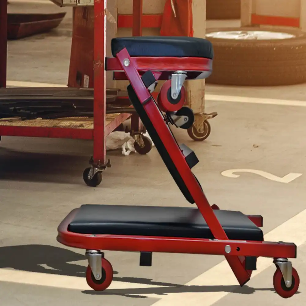 Carrello Carrellino Lettino Per Meccanico Sotto Auto Pieghevole Sgabello 7 Ruote