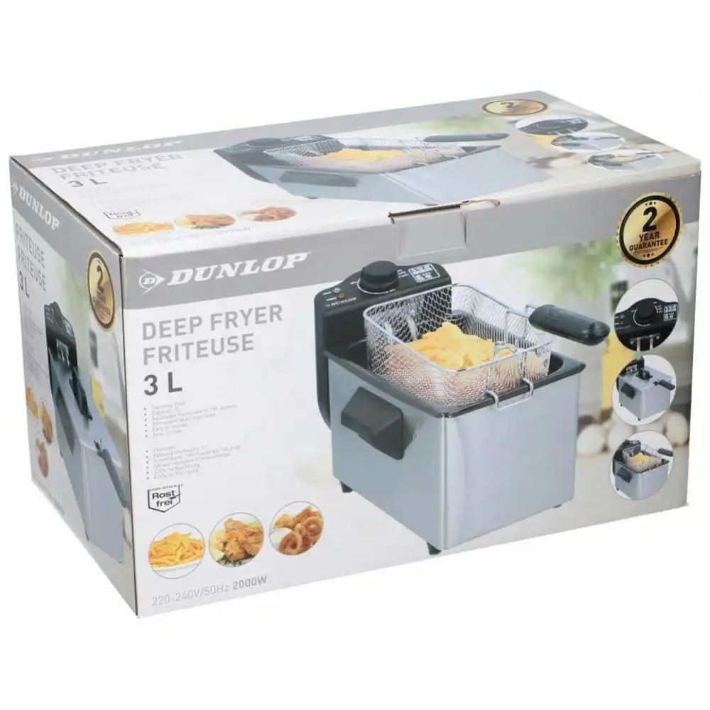 Friggitrice Elettrica Professionale in Acciaio 3 Lt con Termostato Regolabile