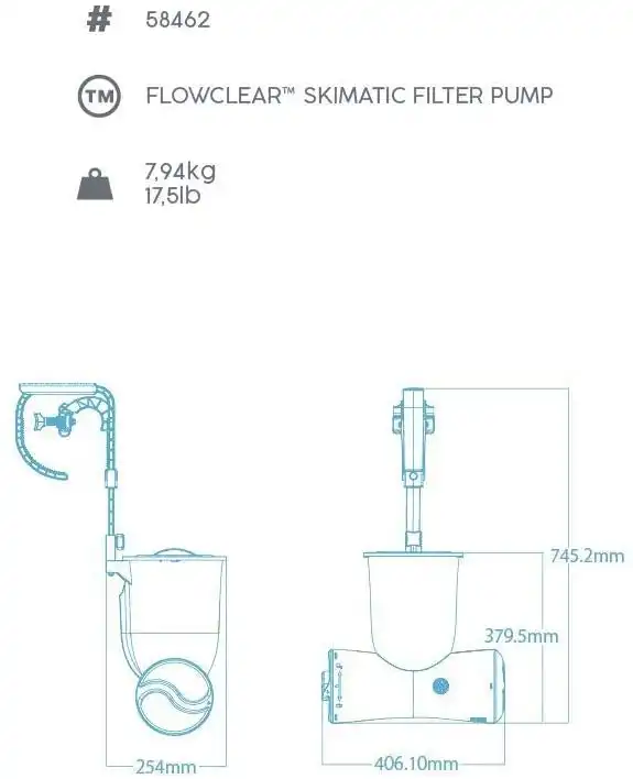 Pompa di Filtraggio filtro a cartuccia skimmer skimatic per piscina fuori terra