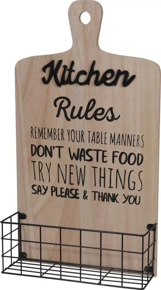 Mensola Ripiano supporto murale forma di tagliere in metallo cucina 28X50x9 cm