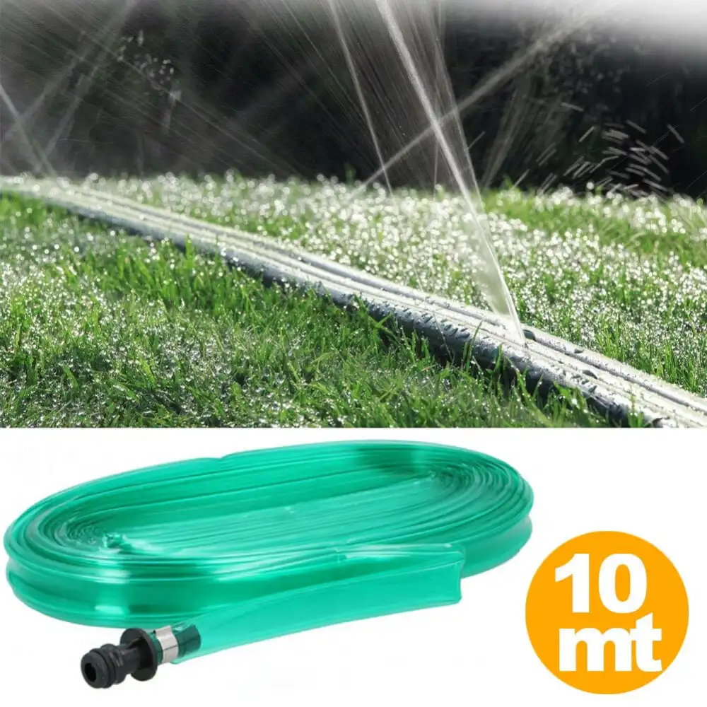 Tubo piatto Microforato 10 Mt Irrigazione Giardino Piante Esterno Innaffiare