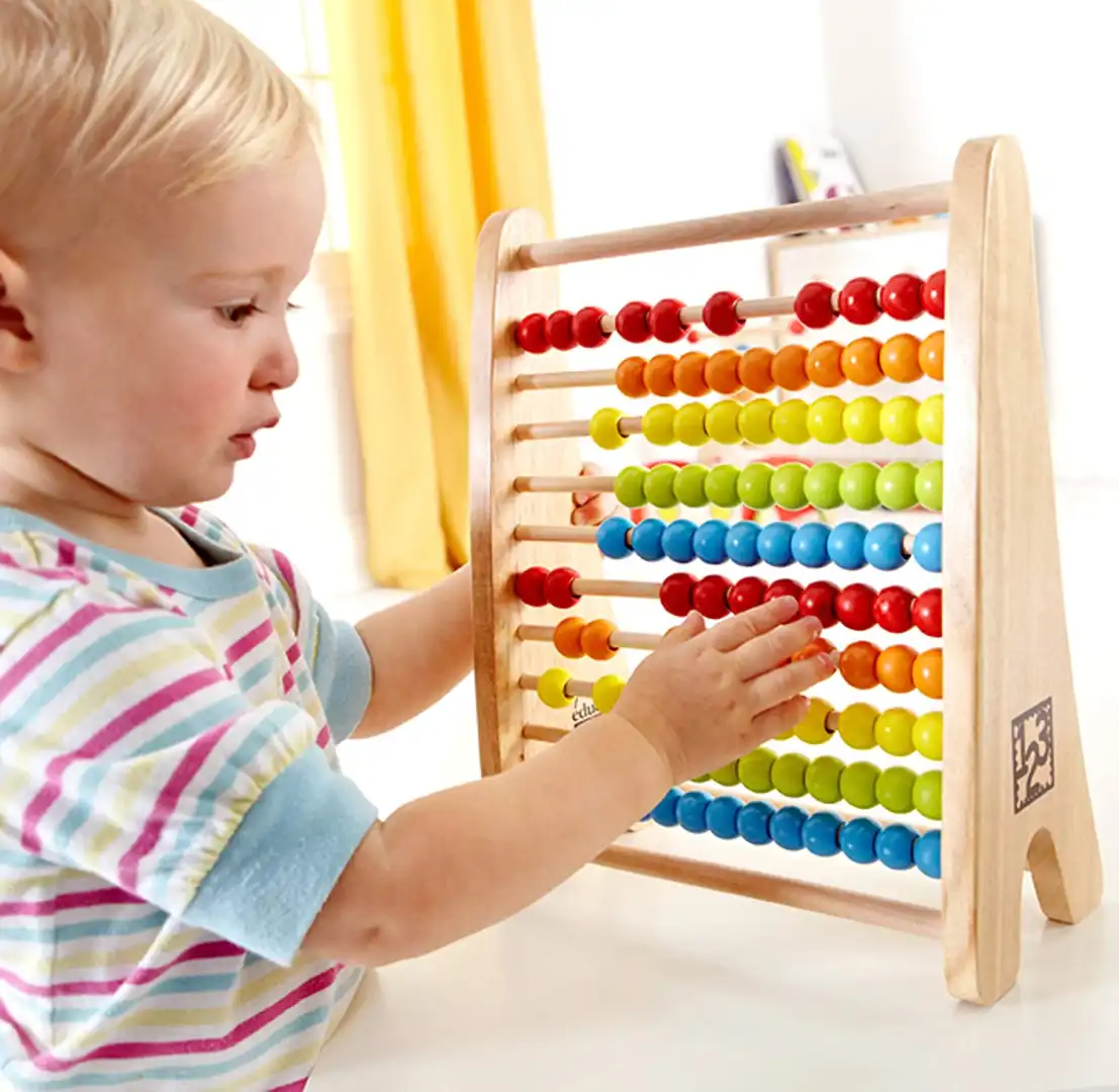 Abaco in Legno con Palline Colorate Pallottoliere Calcolo Matematica Bambini
