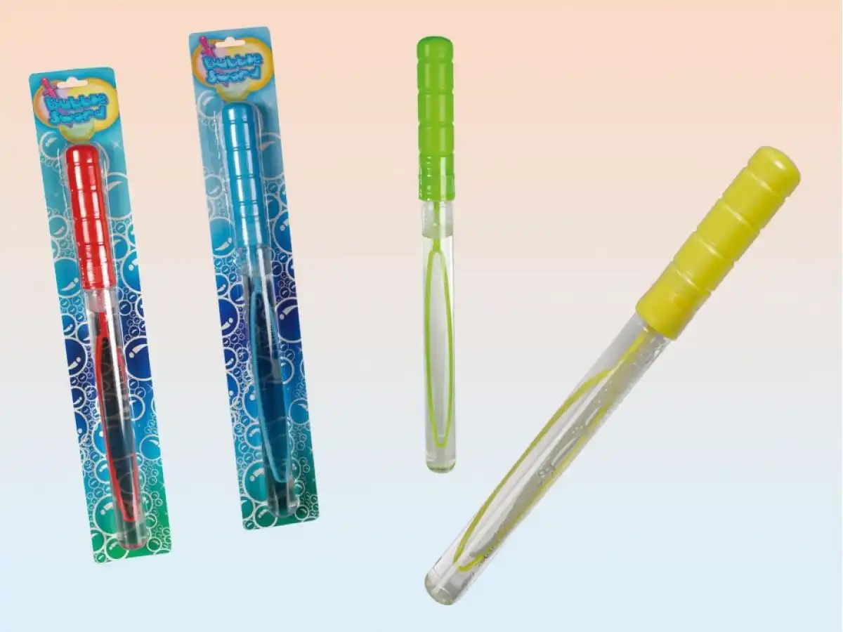 Gioco Per Bambini Per Bolle Di Sapone Con Asta Da 39cm Liquido Da 120ml