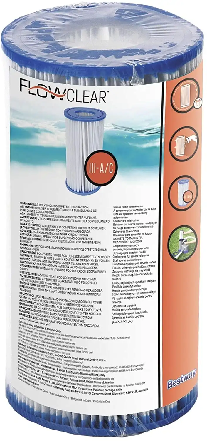 Filtro cartuccia di ricambio piscina bestway per pompa tipo III-A/C fuori terra