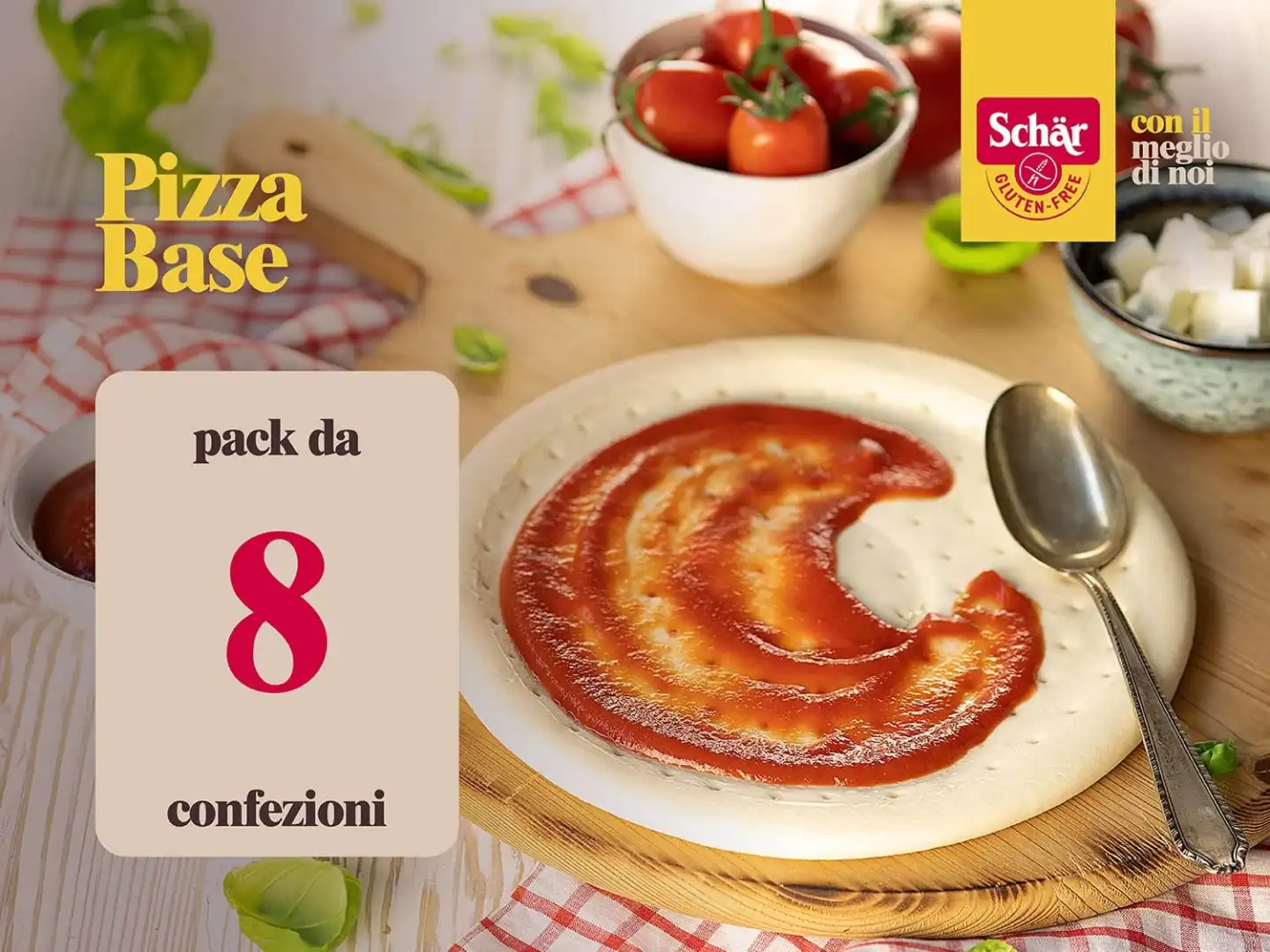 8x Schar Pizza Base con Pasta Madre Fondo Pizza da Farcire Senza Glutine 8x300gr