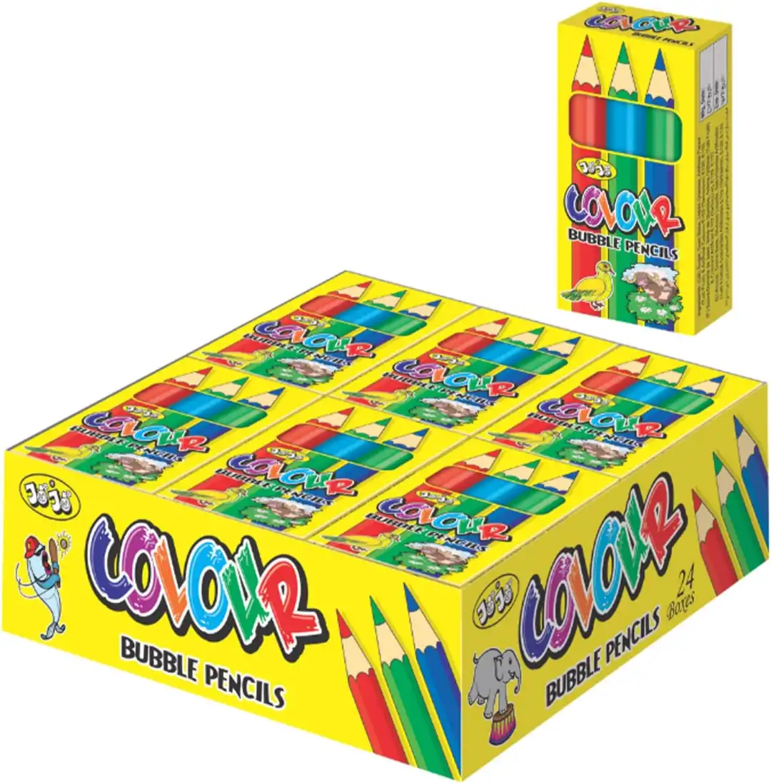 Colour Bubble Pencils Gomme da Masticare Gusto Tutti Frutti 24 astucci da 15 gr