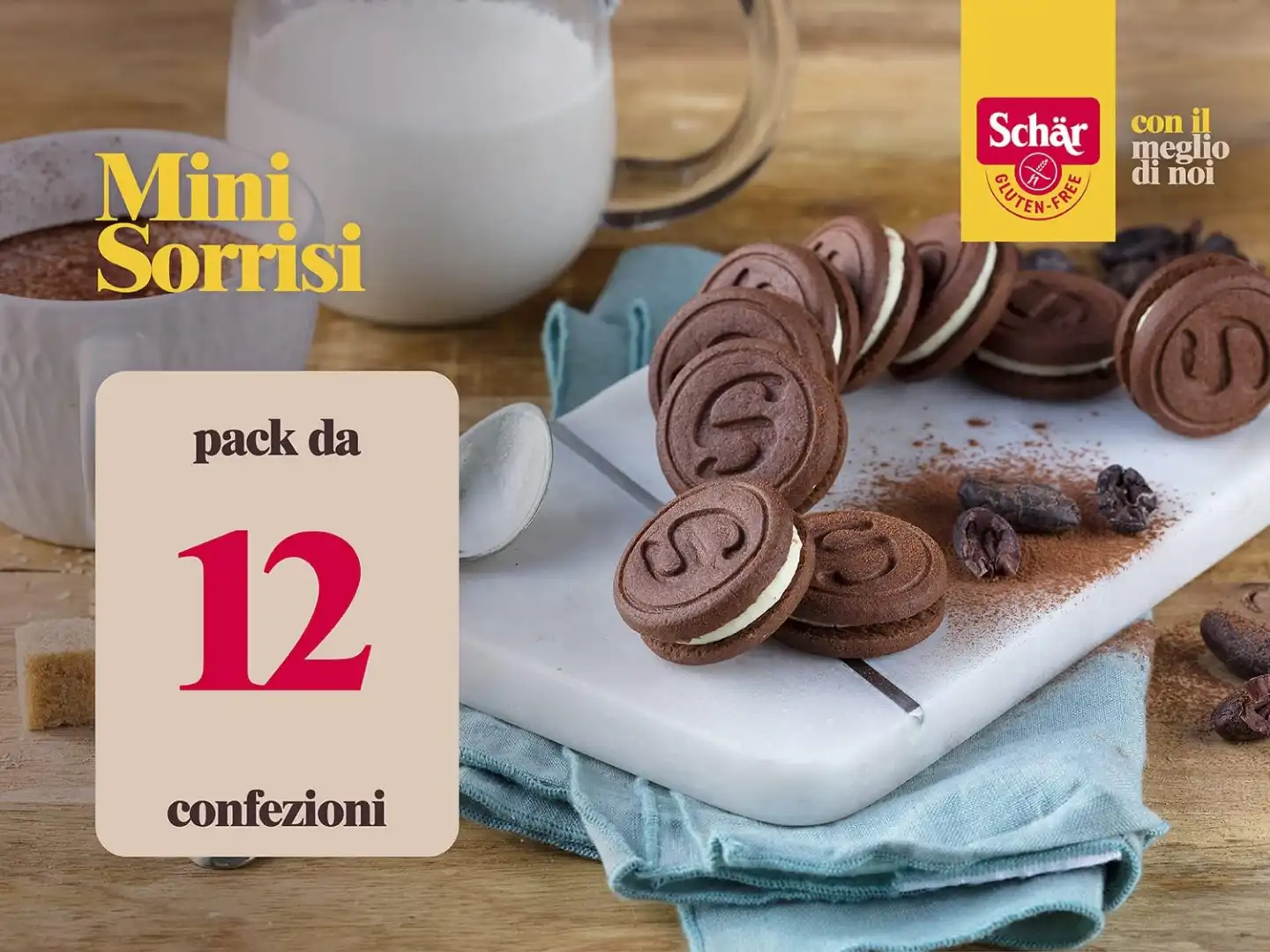 12x Schar Gluten Free Biscotti al Latte Mini Sorrisi Senza Glutine 12x100gr